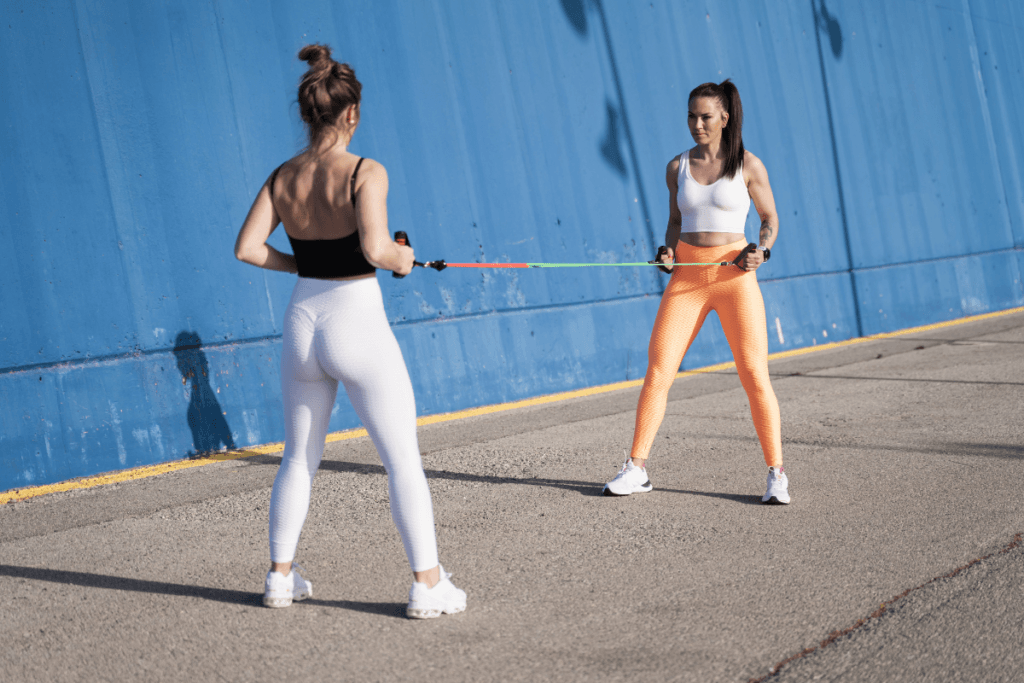 Resistance band partner exercises